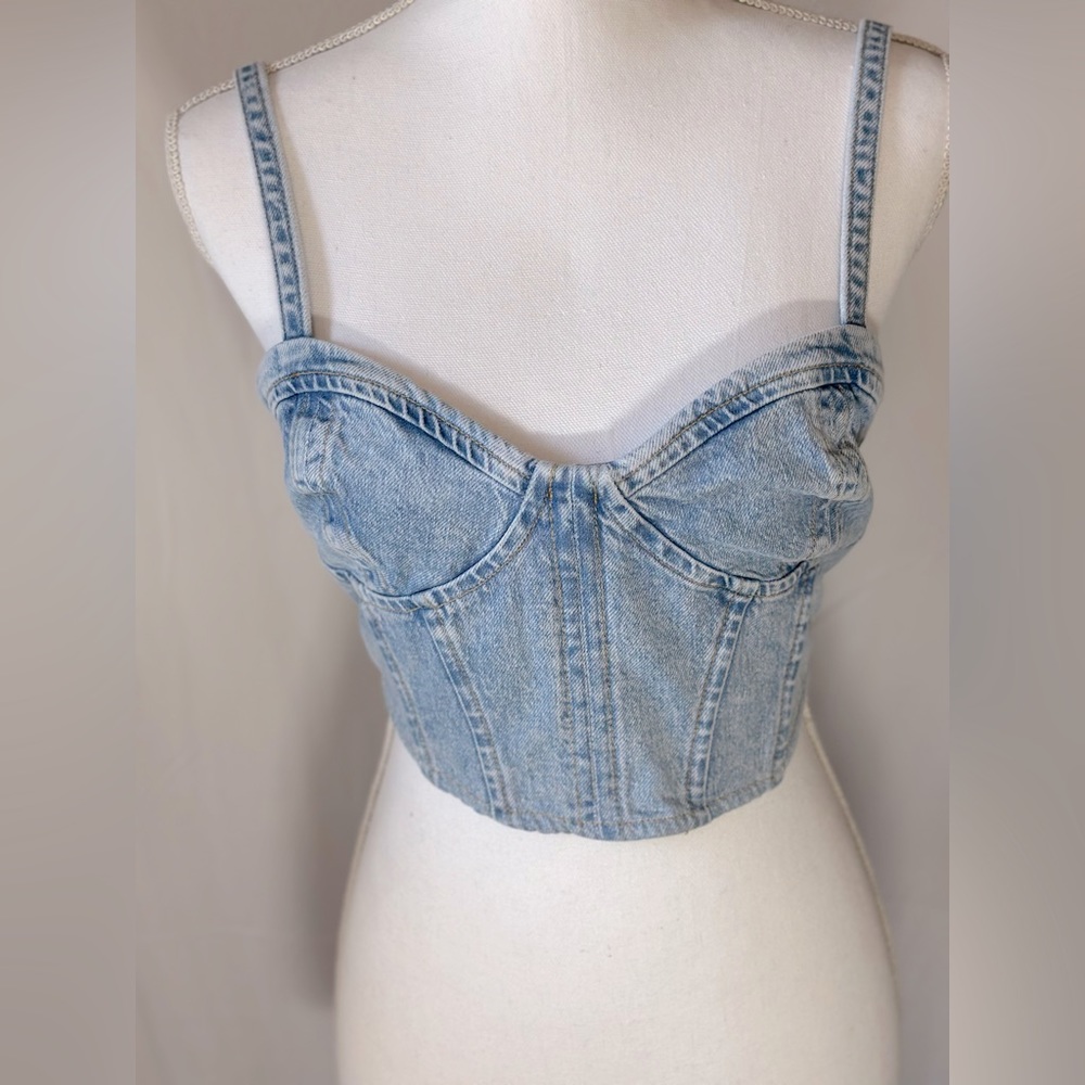 ZARA-Jean crop top, M.